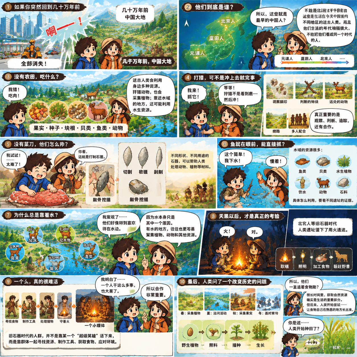 合伙人提供的远古生存漫画分镜参考图